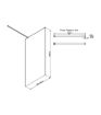 Coniston 900mm Wetroom Panel & Support Bar - Black