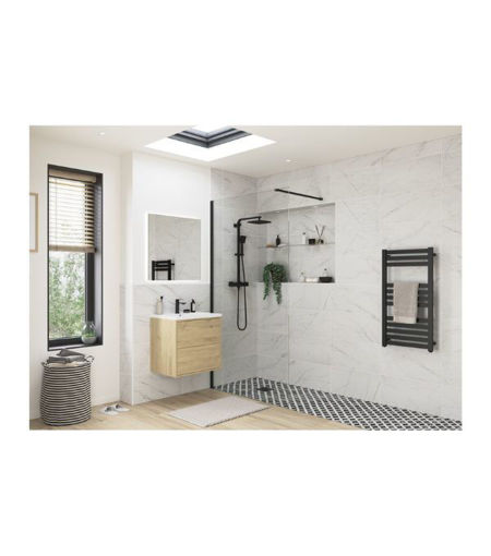Coniston 1200mm Wetroom Panel & Support Bar - Black