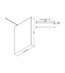 Coniston 1400mm Wetroom Panel & Support Bar - Black