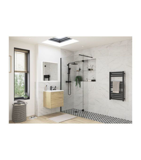 Coniston Optional 300mm Wetroom Splash Panel - Black