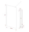 Coniston 800mm Fluted Wetroom Panel & Support Arm - Black