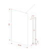 Coniston 900mm Fluted Wetroom Panel & Support Arm - Black