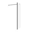 Coniston 800mm Fluted Wetroom Panel & Side Panel Arm - Black