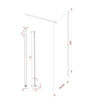 Coniston 800mm Fluted Wetroom Panel & Side Panel Arm - Black