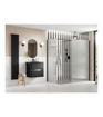 Coniston 900mm Fluted Wetroom Panel & Side Panel Arm - Black