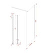 Coniston 900mm Fluted Wetroom Panel & Side Panel Arm - Black