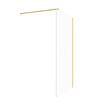 Coniston 700mm Wetroom Panel & Support Bar - Brushed Brass