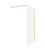 Coniston 800mm Fluted Wetroom Panel & Support Bar - Brushed Brass