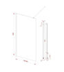 Coniston 800mm Fluted Wetroom Panel & Support Bar - Brushed Brass