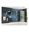 Coniston 800mm Fluted Wetroom Panel & Side Panel Arm - Brushed Brass