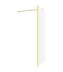 Coniston 800mm Fluted Wetroom Panel & Side Panel Arm - Brushed Brass