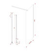 Coniston 800mm Fluted Wetroom Panel & Side Panel Arm - Brushed Brass