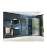 Coniston 900mm Fluted Wetroom Panel & Side Panel Arm - Brushed Brass