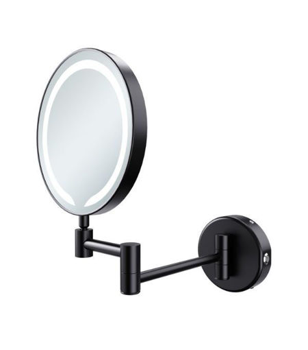 Hollies Round LED Cosmetic Mirror - Black