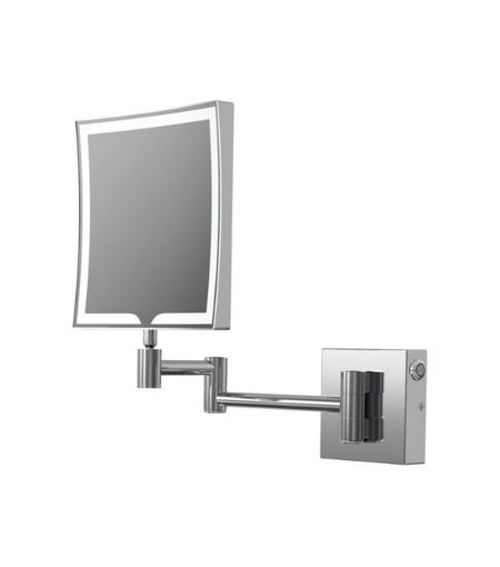 Hollies Square LED Cosmetic Mirror - Chrome