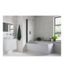 1400mm Square Bath Screen - Black