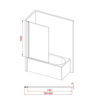 1400mm Square Bath Screen - Black