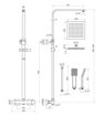 Square Thermostatic Bar Mixer w/Riser Kit - Brushed Brass