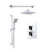 Square Concealed Valve Head & Arm Shower Pack - Chrome