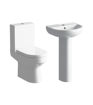 Larchwood 4-Piece Ceramics Suite SetClose Coupled- PAN-CISTERN-S/C SEATBasin- 1thPedestal