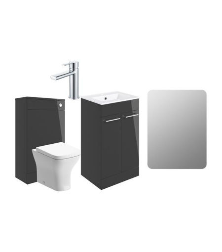 Avon 510mm F/S Furniture Pack - Anthracite Gloss w/Chrome Finishes