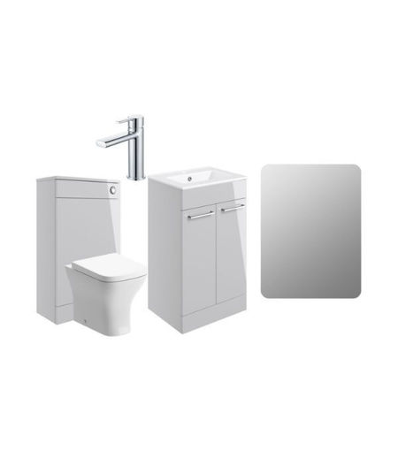 Avon 510mm F/S Furniture Pack - Grey Gloss w/Chrome Finishes