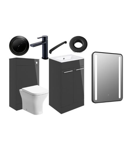Avon 510mm F/S Furniture Pack - Anthracite Gloss w/Black Finishes
