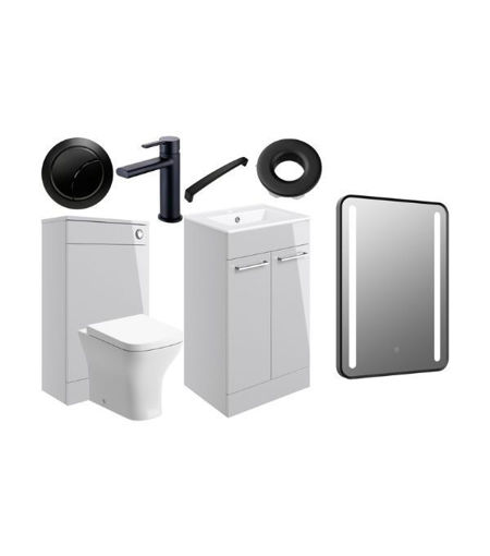 Avon 510mm F/S Furniture Pack - Grey Gloss w/Black Finishes