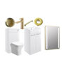 Avon 510mm F/S Furniture Pack - White Gloss w/Brushed Brass Finishes