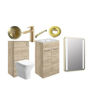 Avon 510mm F/S Furniture Pack - Oak w/Brushed Brass Finishes