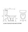 Kingfisher Close Coupled WC & Satin White Wood Effect Seat w/Brushed Brass Finishes