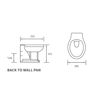 Kingfisher Back To Wall WC & Satin White Wood Effect Seat w/Brushed Brass Finishes