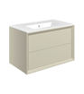 Nettlebush 810mm Wall Hung 2 Drawer Basin Unit & 1TH Thin Edge Basin - Matt Cotton