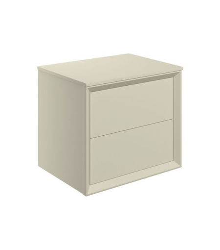 Nettlebush 610mm Wall Hung 2 Drawer Basin Unit & Top - Matt Cotton