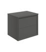 Nettlebush 610mm Wall Hung 2 Drawer Basin Unit & Top - Matt Clay