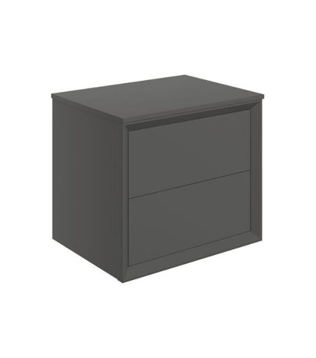 Nettlebush 610mm Wall Hung 2 Drawer Basin Unit & Top - Matt Clay