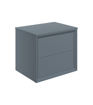 Nettlebush 610mm Wall Hung 2 Drawer Basin Unit & Top - Matt Storm Blue
