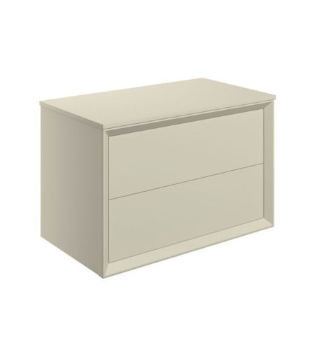 Nettlebush 810mm Wall Hung 2 Drawer Basin Unit & Top - Matt Cotton