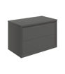 Nettlebush 810mm Wall Hung 2 Drawer Basin Unit & Top - Matt Clay