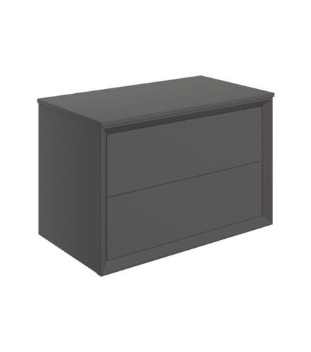 Nettlebush 810mm Wall Hung 2 Drawer Basin Unit & Top - Matt Clay
