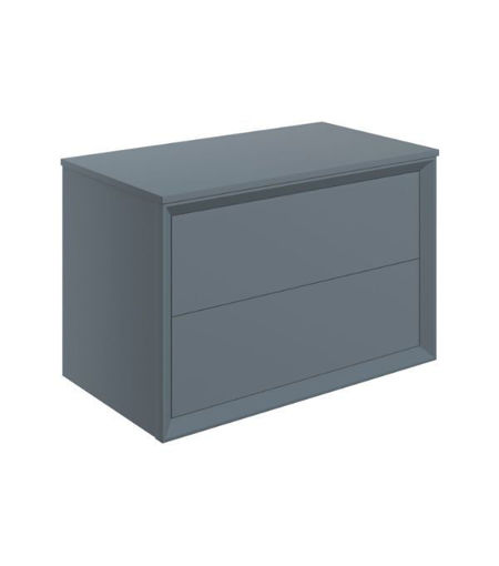 Nettlebush 810mm Wall Hung 2 Drawer Basin Unit & Top - Matt Storm Blue