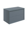 Nettlebush 810mm Wall Hung 2 Drawer Basin Unit & Top - Matt Storm Blue