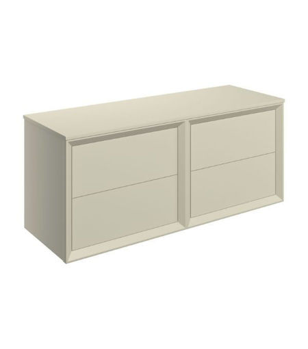 Nettlebush 1210mm Wall Hung 4 Drawer Basin Unit Run & Top - Matt Cotton