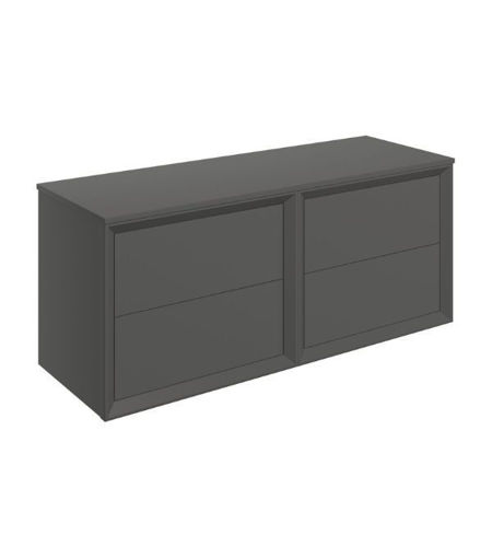 Nettlebush 1210mm Wall Hung 4 Drawer Basin Unit Run & Top - Matt Clay