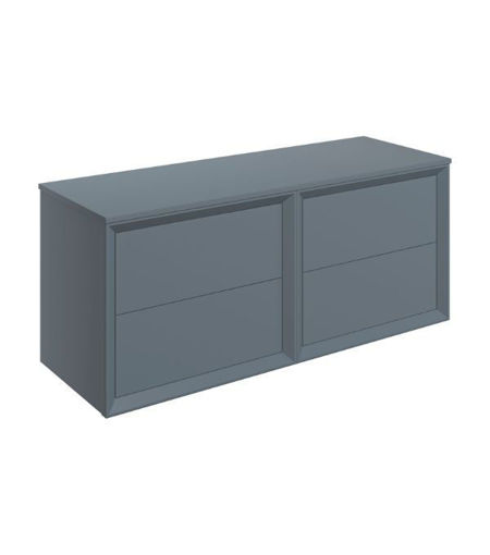 Nettlebush 1210mm Wall Hung 4 Drawer Basin Unit Run & Top - Matt Storm Blue