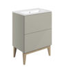 Lime 615mm Floor Standing 2 Drawer Basin Unit & Basin - Matt Oat