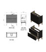 Lime 815mm Floor Standing 2 Drawer Basin Unit & Basin - Matt Smoke Blue