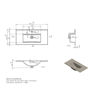 Lime 815mm Floor Standing 2 Drawer Basin Unit & Basin - Matt Smoke Blue