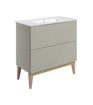 Lime 815mm Floor Standing 2 Drawer Basin Unit & Basin - Matt Oat