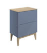 Lime 610mm Floor Standing 2 Drawer Basin Unit & Maple Oak Effect Worktop - Matt Smoke Blue